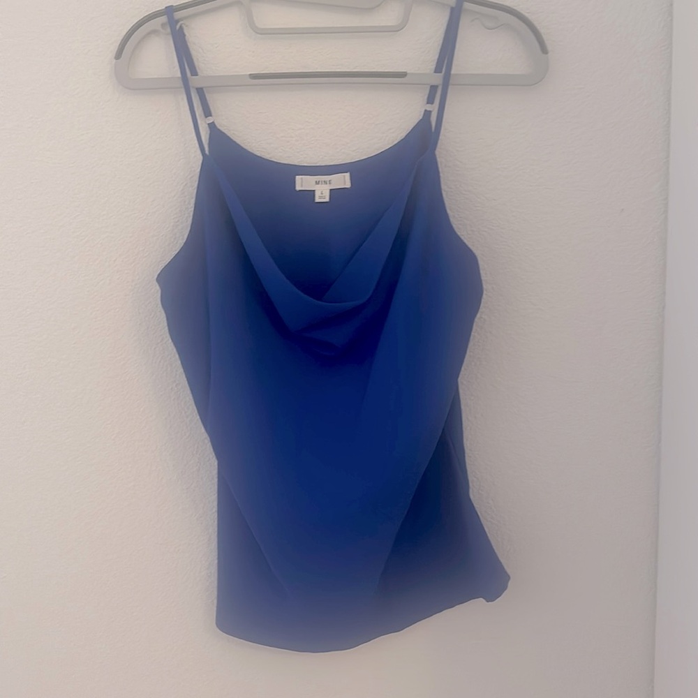 Blue light flowing halter top